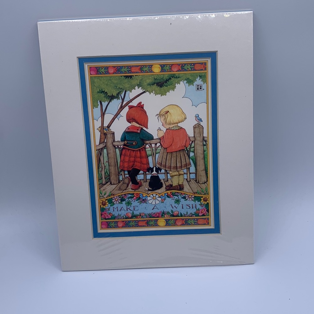 Vintage 1988 Mary Engelbreit 8 x 10 Make A Wish Matted Card Recycled Paper USA